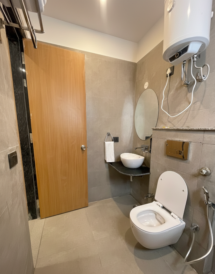 deluxe double room hotel srijan washroom